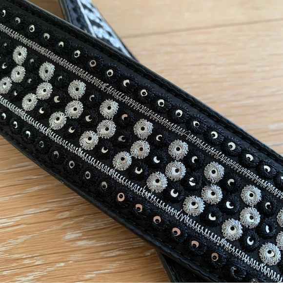 NWT Free People Wonderland Printed Bag Strap • Midnight • Black •Reversible - Picture 5 of 12